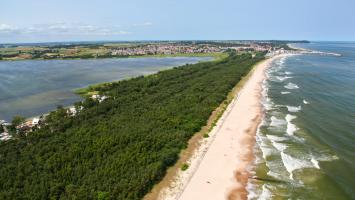 Plaża w Chałupach z lotu ptaka