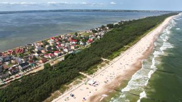 Plaża w Chałupach z lotu ptaka
