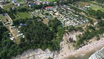 Chłapowo - plaża i klif chłapowski z lotu ptaka