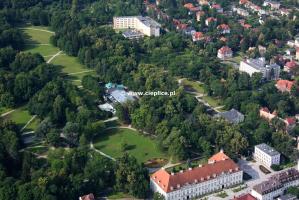 Cieplice, park zdrojowy z lotu ptaka